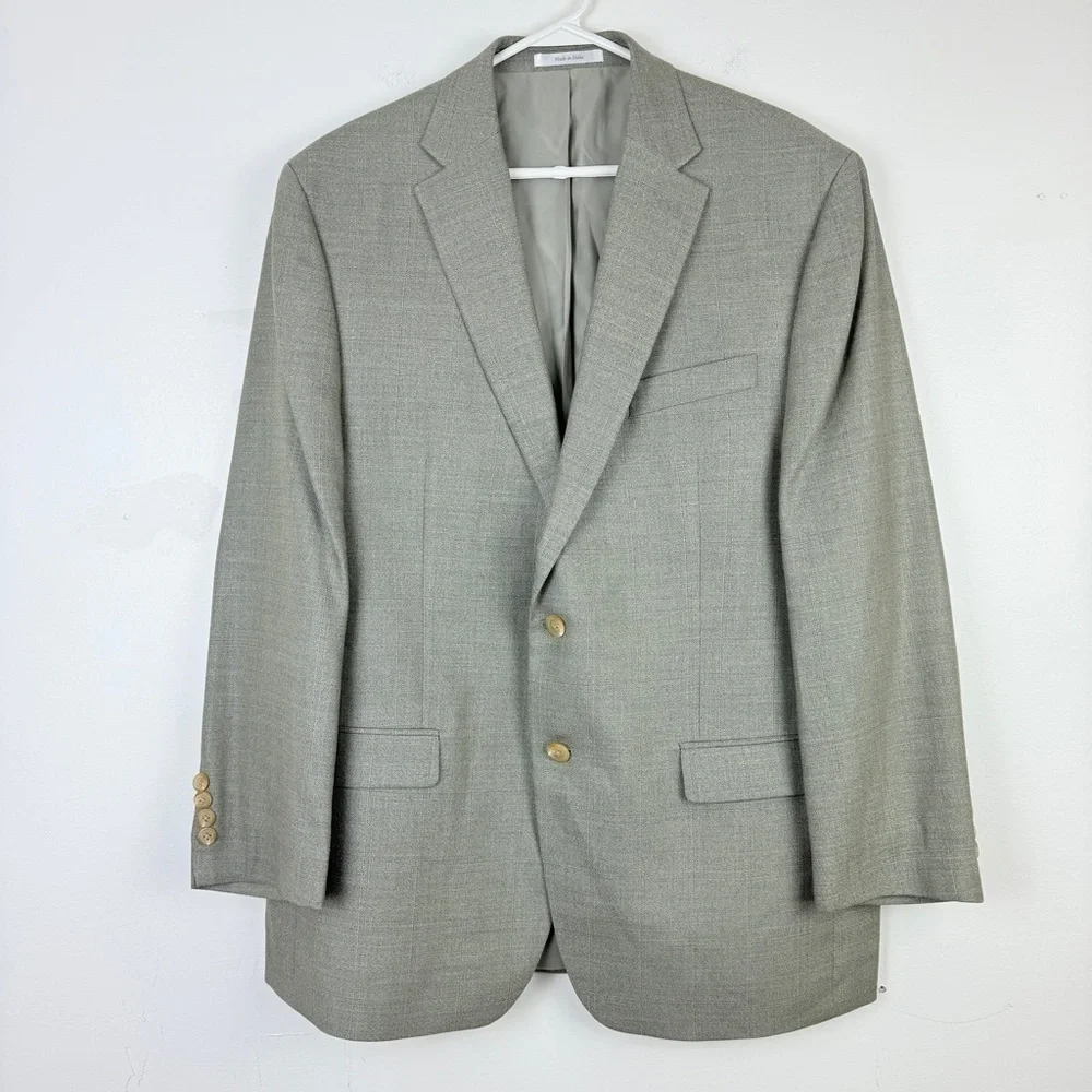 Lauren Ralph Lauren Silk Wool Blazer 44R | Gray Sport Coat Classic Menswear